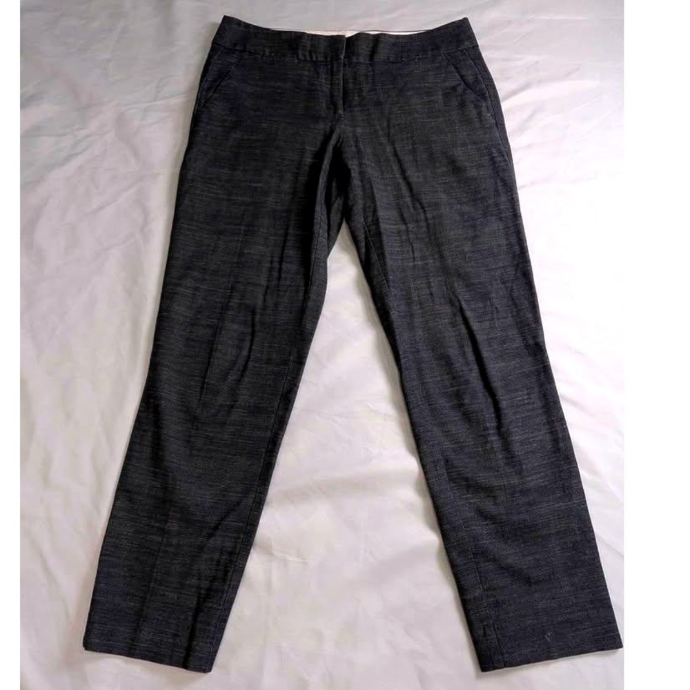 Ann Taylor Loft/Marisa Dress Pants/Size 4/Blue Textured Linen Blend/Straight Leg